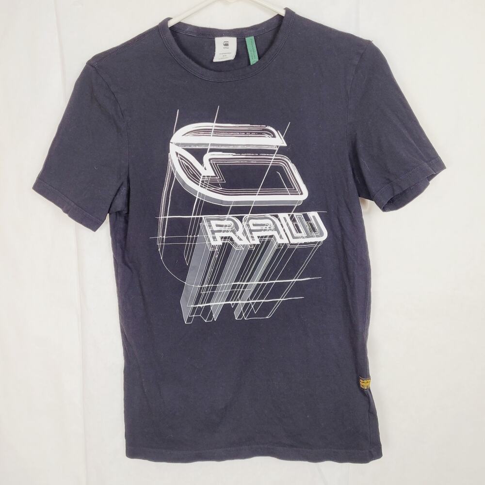 G Star Raw Perspective logo black tshirt Size XS Streetwear Casual Grunge Y2K